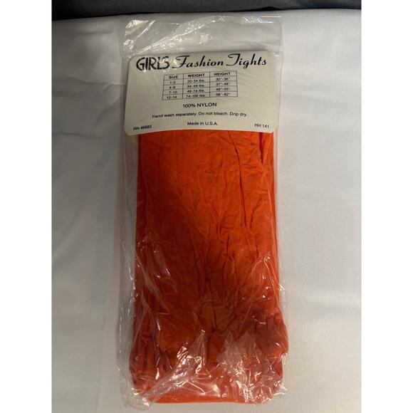 Vintage 90s Orange Halloween Girls (size 12-14) Tights Unopened New Sealed NOS - Picture 3 of 3